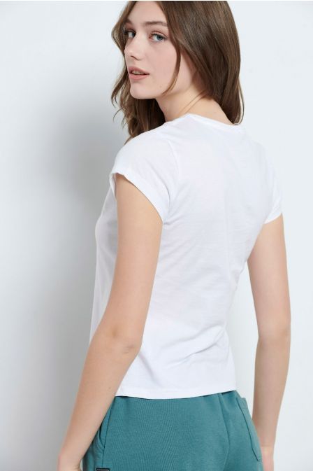 Γυναικείο Bdtk κοντομάνικο t-shirt WHITE