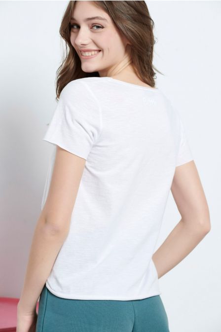 Γυναικείο Bdtk κοντομάνικο t-shirt ΛΕΥΚΟ