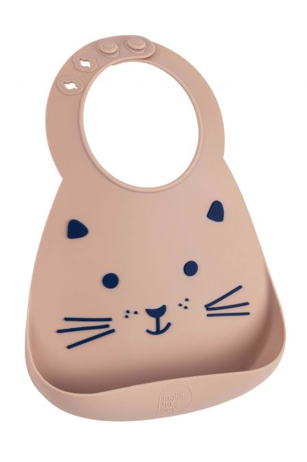 Σαλιάρα σιλικόνης Baby Bib Cat Make My Day