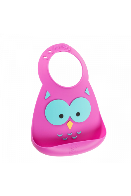 Σαλιάρα σιλικόνης Baby Bib Owl Make My Day