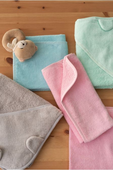 Σετ Βρεφικές Κάπες Palamaiki Baby Bath 75x75 ROBIN Pink 