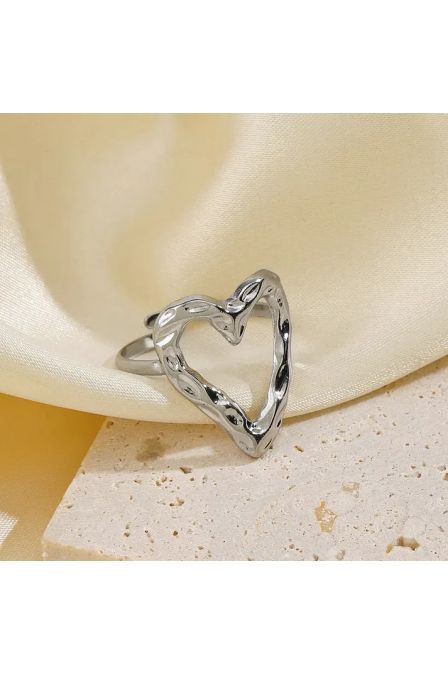 Δαχτυλίδι ατσάλινο Silver Heart mine