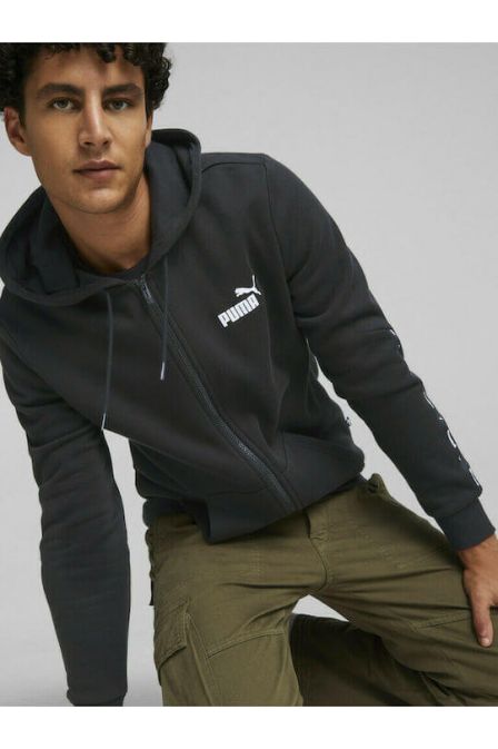 Ανδρική Ζακέτα Puma-ESS+Tape Full-Zip Hoodie FL (670270-01)