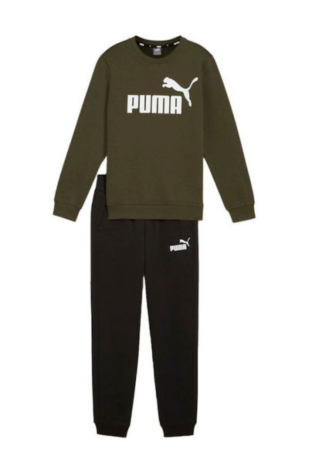 Παιδικό Σετ Φόρμας Puma-Sweat Suit Set Dark Olive/Black (670884-71)