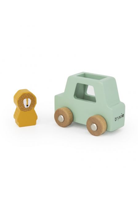 WOODEN ANIMAL CAR SET Trixie Baby